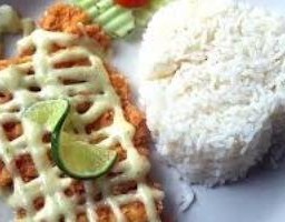 ข้าวไก่กรอบครีมมะนาว