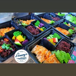 ข้าวไรซ์เบอรี่+หน้าไก่,หมุ,เนื้อย่างต่างๆ