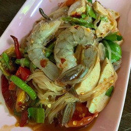 ตำเส้นเล็ก หมูยอ กุ้งสด