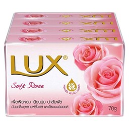 ลักส์ สบู่ก้อน สูตรซอฟท์ โรส 70 ก.
