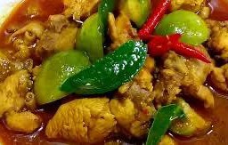 ข้าวราดแกงไก่ใส่มะเขือ