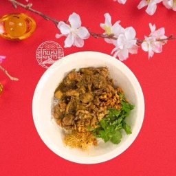 ข้าวแห้งต้มไก่สูตรดำเนิน