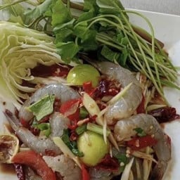 ส้มตำกุ้งสด 120 บาท
