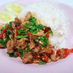 กะเพราเป็ดราดข้าว