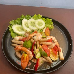 ตำไทยไหลบัวกุ้ง(สด-สุก)