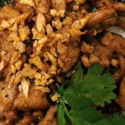 ไก่กระเทียม เนื้ออก  (กับข้าว)