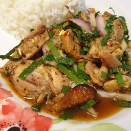 ข้าวน้ำตกไก่ย่าง