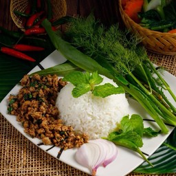 ข้าวลาบคั่วหมู
