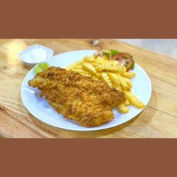 Fried Fish and Chips ปลาทอดและมันฝรั่งทอด