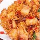 Stir-Fried Instant Noodles With Crispy Pork And Mala Chili Basil