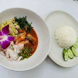 ข้าว+ยำปลากระป๋อง