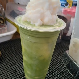 นมสดปั่น+ช็อตชาเขียว
