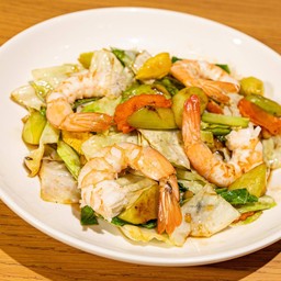 ผักกะหล่ำปลีผัดกุ้ง