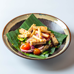 ยำไหลบัวหมูยอ Spicy Salad with Lotus Stem and Thai Sausage