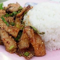 ข้าว-น้ำตกคอหมูย่าง(ขายดี)