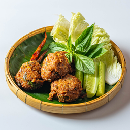 ลาบหมูทอด Fried Spicy Minced Pork Salad