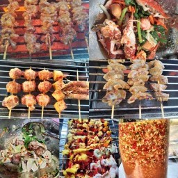 ยำ+ย่าง+หมาล่า ปลาหมึก+ลูกชิ้น+เห็ด น้ำจิ้มรสเด็ด เอื้ออาทรโคกสง่า หน้าหมู่บ้านเอื้ออาทรโคกส่งา