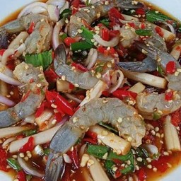 ยำไหลบัวกุ้งสด
