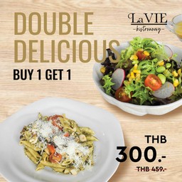 อร่อยครบสูตร! พาสต้า + สลัดผักรวมฟรี
