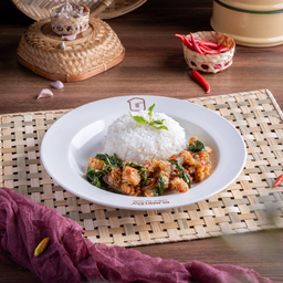 กะเพราไก่ทอด