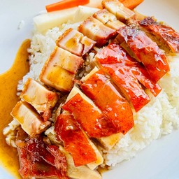 ข้าวหน้าเป็ดย่าง-หมูกรอบ