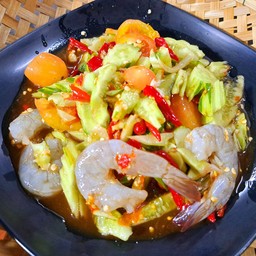 ตำแตงกุ้งสด