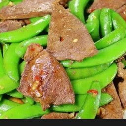 ถั่วลันเตาผัดตับ