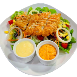 สลัด สเต็กปลาทอด