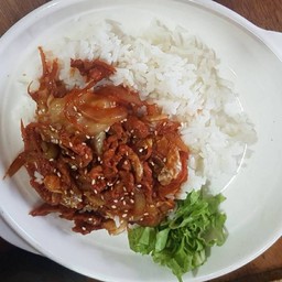 ข้าวหมูผัดซอส