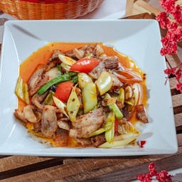 Stir Fried Pork Belly With Green Chili