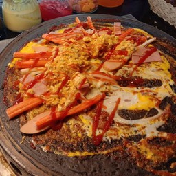 แป้งชาร์โคล+ปูอัด+หมูหยอง+พริกเผา+มายองเนส+ซอสพริก