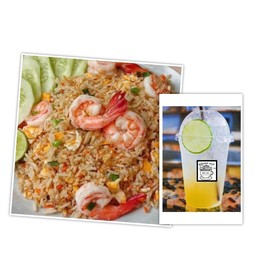 เซ็ตข้าวผัดกุ้ง+เครื่องดื่ม1แก้ว