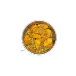 แกงมันฝรั่งและถั่วลันเตาในซอสมาซาล่า