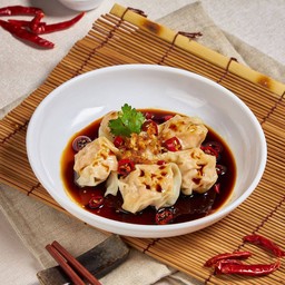 เกี๊ยวกุ้งราดซอสทองดำ (4)