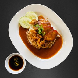 ข้าวหมูแดงหมูกรอบ