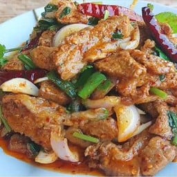 ลาบคอหมูย่าง