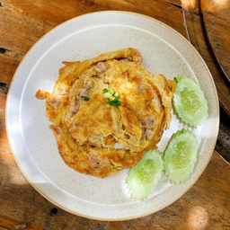 ข้าวไข่เจียวหมูสับ / Pork Omelet with Rice