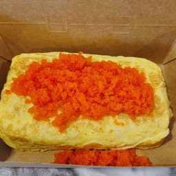 มาม่าโอเค+ไส้กรอก+ชีส+ห่อไข่+ไข่กุ้ง30กรัม