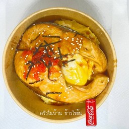 ข้าวไข่ข้นปลาแซลมอนย่างซอสเทอริยากิทานคู่สไปรท์ หรือ โค้ก (ระบุน้ำ)