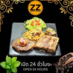 ออสเตรเลียริบอาย+ซี่โครงหมูอบเปื่อยทานกับสปาเก็ตตี