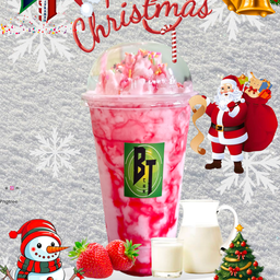 นมสดสตรอว์เบอรี่ปั่น