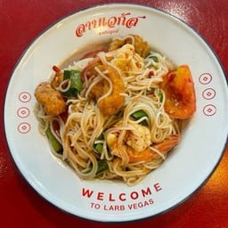 ตำขนมจีนกุ้งสุกแคปหมู