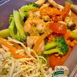 ผัดผักรวมกุ้ง