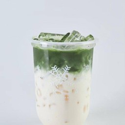 มัทฉะลาเต้ Akita cha (ไม่แยกน้ำแข็ง)