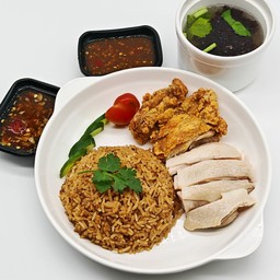 ข้าวมันไก่ทอด+ไก่ต้ม
