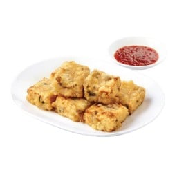 เต้าหู้ผสมแห้วและเห็ดหูหนูทอด (8 ชิ้น)