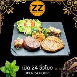 1503 สเต็กสันใน+หมูพริกไทยดำทานกับสปาเก็ตตี้ขี้เมา