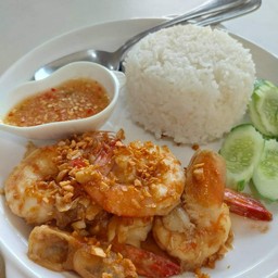 ข้าวกุ้งกระเทียม+จิ้ม ฟู๊ด