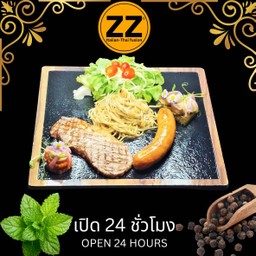 1408วากิวสันนอก+ใส้กรอกหมูกับสปาเก็ตตี้ทรัฟเฟิล