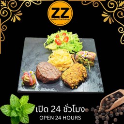 1404สเต็กสันใน+เป็ดอบกับฟิตตูชินี่คาร์โบนารา